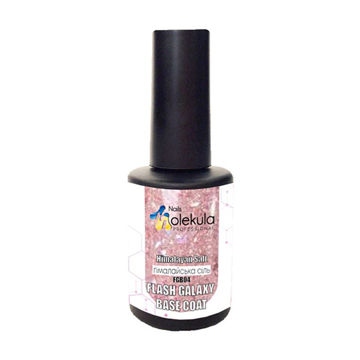 Базове покриття для гель-лаку Nails Molekula Professional Flash Galaxy Base Coat FGB04 Himalayan Salt, 12 мл